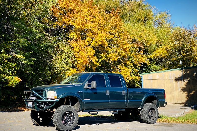 Farrell's Automotive service truck, a green Ford F-250